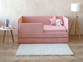 Диван-кровать Happy (коралловый) в Медведском - medvedskoe.mebel-nsk.ru | фото