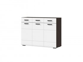 Комод 1200 КМ-01 Либерти (венге/белый глянец) в Медведском - medvedskoe.mebel-nsk.ru | фото