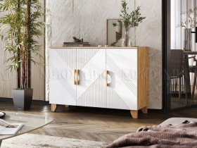 Комод Ирис (дуб крафт/браш вайт) в Медведском - medvedskoe.mebel-nsk.ru | фото