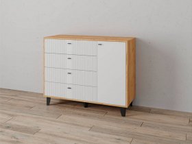 Комод «Катрин-13» (дуб крафт золотой/карбон фарфор) в Медведском - medvedskoe.mebel-nsk.ru | фото
