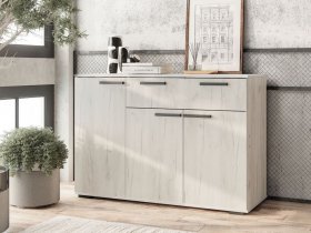 Комод Стандарт-4 NEW (дуб крафт белый) в Медведском - medvedskoe.mebel-nsk.ru | фото