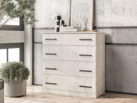 Комод Стандарт-6 NEW (дуб крафт белый) в Медведском - medvedskoe.mebel-nsk.ru | фото