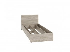 Кровать односпальная КР-080 Ронда (дуб крафт серый) в Медведском - medvedskoe.mebel-nsk.ru | фото
