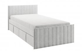 Кровать с ящиками Твикс 90*200 (галька велюр) в Медведском - medvedskoe.mebel-nsk.ru | фото