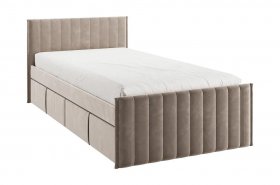 Кровать с ящиками Твикс 90*200 (латте велюр) в Медведском - medvedskoe.mebel-nsk.ru | фото