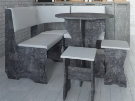 Кухонный уголок Лотос  (цемент темный к/з White) в Медведском - medvedskoe.mebel-nsk.ru | фото