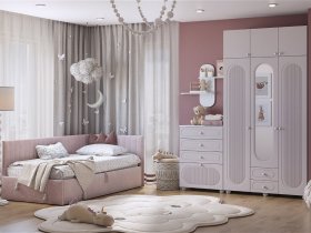 Модульная детская Милана (белое дерево/сакура) в Медведском - medvedskoe.mebel-nsk.ru | фото