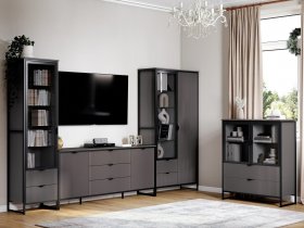 Модульная гостиная Нора (металл бруклин/графит) в Медведском - medvedskoe.mebel-nsk.ru | фото