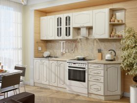 Модульная кухня Классика-1 (дуб молочный) в Медведском - medvedskoe.mebel-nsk.ru | фото