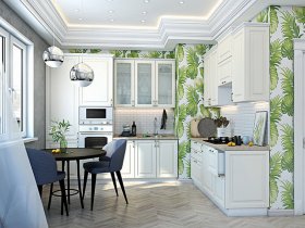 Модульная кухня Ницца (дуб кремовый) в Медведском - medvedskoe.mebel-nsk.ru | фото