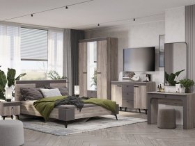 Модульная спальня Кассандра (дуб смоки/MF14) в Медведском - medvedskoe.mebel-nsk.ru | фото