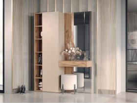Прихожая Ева (кашемир/дуб вотан) в Медведском - medvedskoe.mebel-nsk.ru | фото