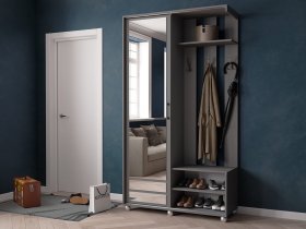 Прихожая «Ларго-2» (графит серый) в Медведском - medvedskoe.mebel-nsk.ru | фото
