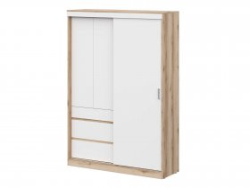 Шкаф-купе (1,5м) Брауни (дуб делано/белый) в Медведском - medvedskoe.mebel-nsk.ru | фото