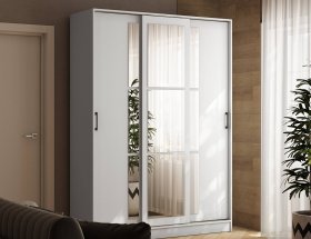 Шкаф-купе 1,6м «Стиль-2» (белый) в Медведском - medvedskoe.mebel-nsk.ru | фото