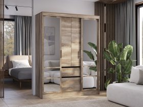 Шкаф-купе ШКК-06 Энигма (венге/дуб каньон) в Медведском - medvedskoe.mebel-nsk.ru | фото