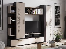 Стенка «Дакота» (венге/дуб молочный) в Медведском - medvedskoe.mebel-nsk.ru | фото