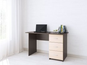 Стол письменный Сити-1 (венге/дуб молочный) в Медведском - medvedskoe.mebel-nsk.ru | фото