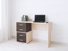 Стол письменный Сити-2 (венге/дуб молочный) в Медведском - medvedskoe.mebel-nsk.ru | фото