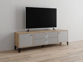 Тумба под ТВ Парус-10 (дуб крафт серый/серый) в Медведском - medvedskoe.mebel-nsk.ru | фото