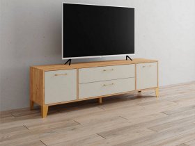 Тумба под ТВ Парус-13 (дуб крафт золотой/кашемир) в Медведском - medvedskoe.mebel-nsk.ru | фото