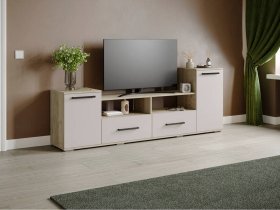 Тумба под ТВ Парус-2 (дуб крафт серый/кашемир) в Медведском - medvedskoe.mebel-nsk.ru | фото