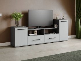 Тумба под ТВ Парус-2 (графит серый/серый камень) в Медведском - medvedskoe.mebel-nsk.ru | фото